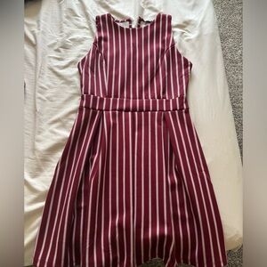 Red and white striped dress